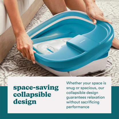 Homedics Smart Space Bubble Mate Collapsible Foot Spa, Heat-Maintaining, Bubble Massage with Pumice Stone and Splash Guard