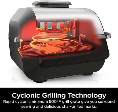 Ninja EG201 Foodi 6-in-1 Indoor Grill with Air Fry, Roast, Bake, Broil,  Dehydrate, 2nd Generation, Dishwasher Safe, BlackSilver