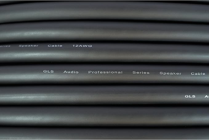 GLS Audio 500 feet Bulk Professional Speaker Cable 12AWG Black - Patch Cord 12 Gauge Wire - Pro 500' Spool Roll 12G 2 Conductor Bulk - Speaker Wire