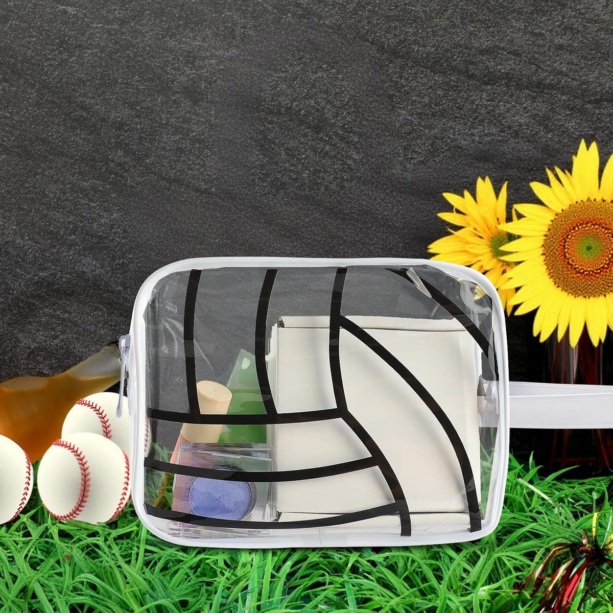16PCS Volleyball Cosmetic Bag - Waterproof Volleyball Clear PVC Travel Bag,Volleyball Gift Accessories Bags Goodie Snack Makeup Bag,Toiletry Zipper Pouch Organizer,Softball Team Gifts for Team Player