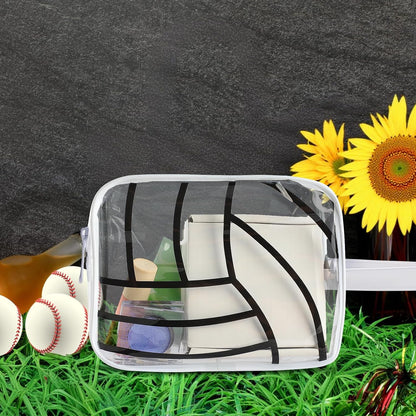 16PCS Volleyball Cosmetic Bag - Waterproof Volleyball Clear PVC Travel Bag,Volleyball Gift Accessories Bags Goodie Snack Makeup Bag,Toiletry Zipper Pouch Organizer,Softball Team Gifts for Team Player