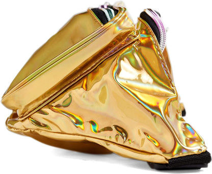 Holographic gold fanny pack, perfect for festivals, parties, and outdoor adventures, waterproof, adjustable, and spacious. Others are loving it!
