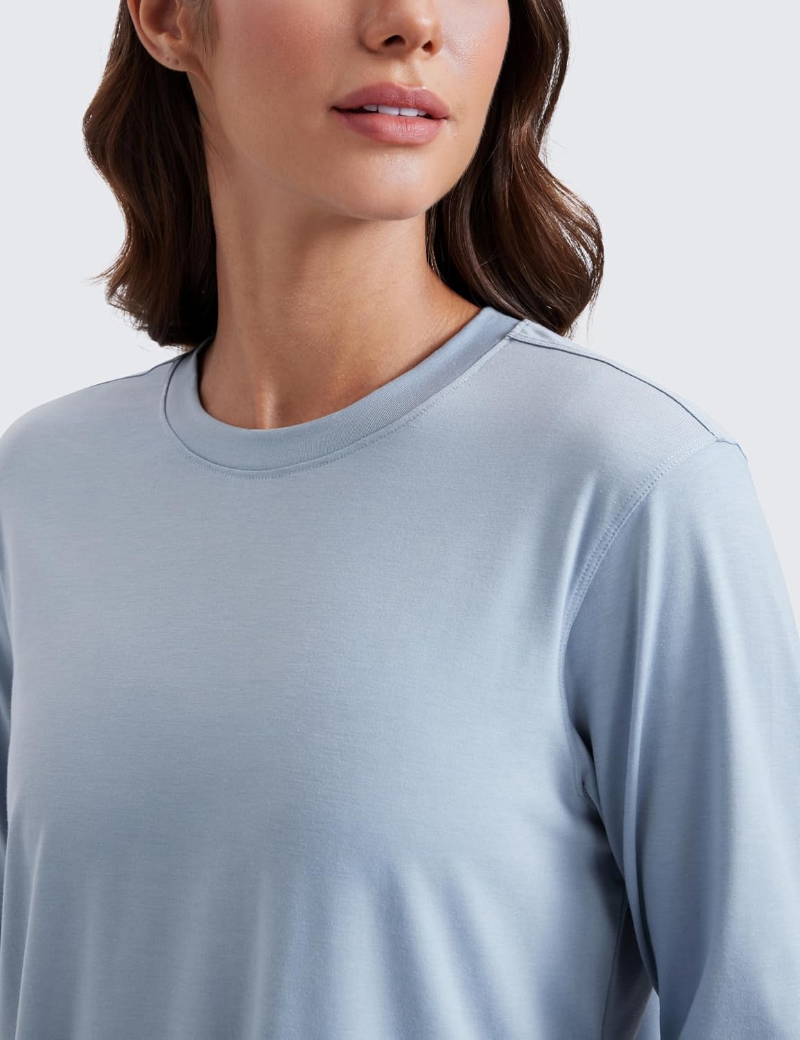 CRZ YOGA Womens Long Sleeve Tops High Crew Neck Casual Fall Shirts Basic Quick Dry Workout Athletic T-Shirt