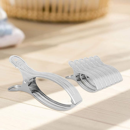 Dseap Towel Clips: 6 14'L Pack of 6 Jumbo Stainless Steel Metal Towel Clips, Pool Cover Clamps, Beach Blanket Holder Pins, for Cruise Boat Pool Lounge Chair