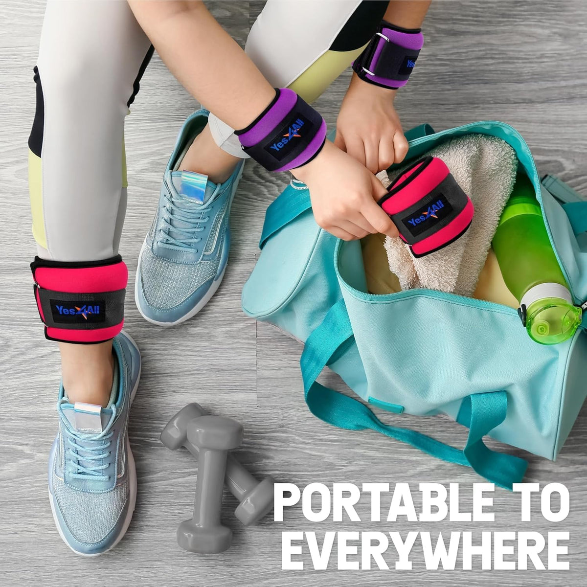 Yes4All Adjustable Wrist & Ankle Weights, Pair