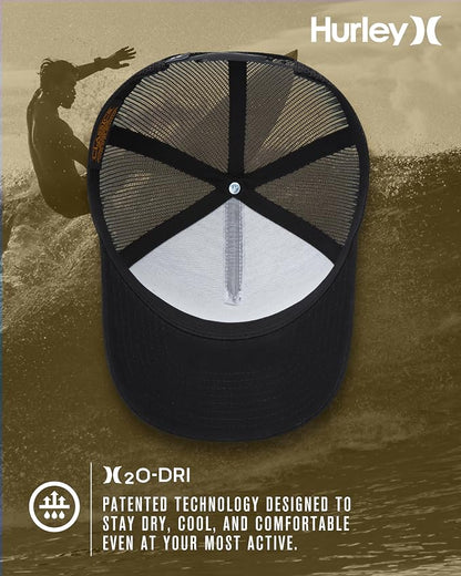 Hurley Mens Trucker Hat Fairway Mesh Trucker Hat, Quick Dry Snapback