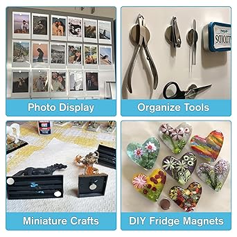 30 Pcs Small Magnets, 15x2mm Mini Magnets, Tiny Magnets, Whiteboard Magnets, Round Magnets for Whiteboard, Photos, Tools, Arts, Home, Office