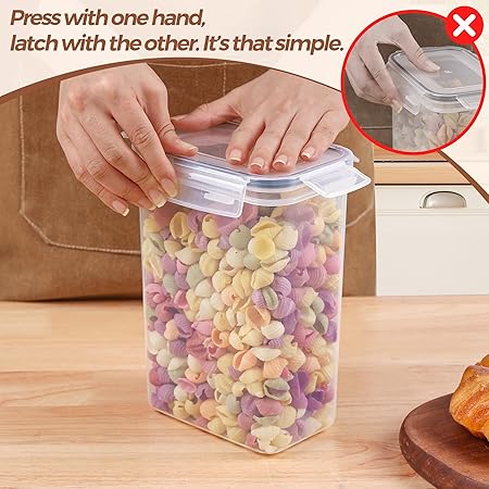 ComSaf Food Storage Containers with Lids Set of 3 (2L62oz) (1.4L42oz) (0.8L22oz), Airtight Food Storage Containers, Plastic Canisters Sets for Kitchen, Pantry Organizers for Sugar, Cereal and Snack