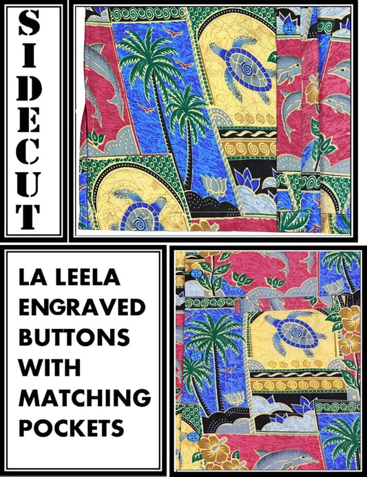 LA LEELA Men's Hawaiian Shirt Button Down