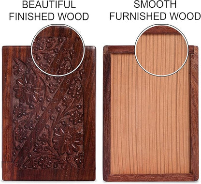 Wooden Keepsake Urn Box for Human Ashes, Cremation Memorial Urn Box, Handcarved Decorative Urn, Wooden Box Urn for Pets, Cat, Infant, Adult Memorial Urns, Burial Urns for Ashes- Small
