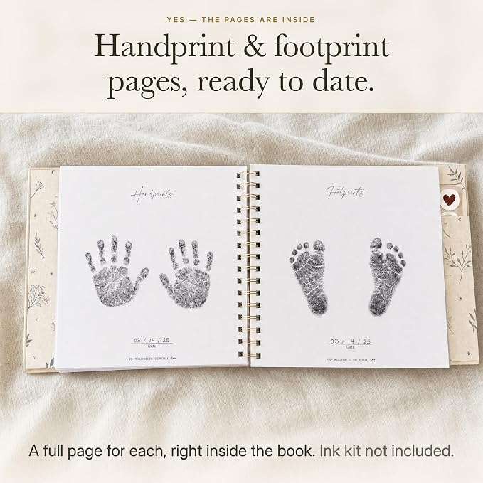 Baby Memory Book from Pregnancy to Age 5, Baby Book Keepsake, Natural