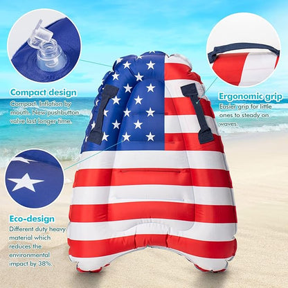 Inflatable Pool Floats - Nylon Fabric Swimming Boogie Boards for Pool or Water Slide, Fun Pool Beach Slip and Slide