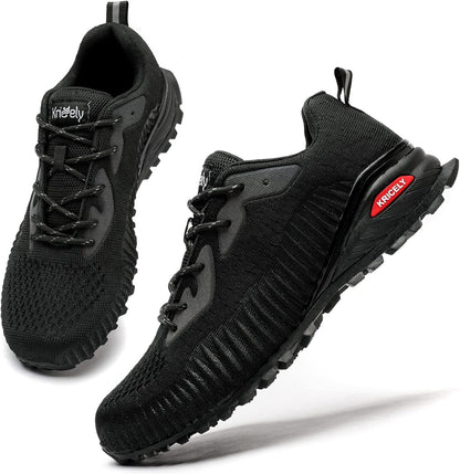 Kricely Men's Trail Running Shoes Fashion Walking Hiking Sneakers for Men Tennis Cross Training Shoe Outdoor Snearker Mens Casual Workout Footwear.