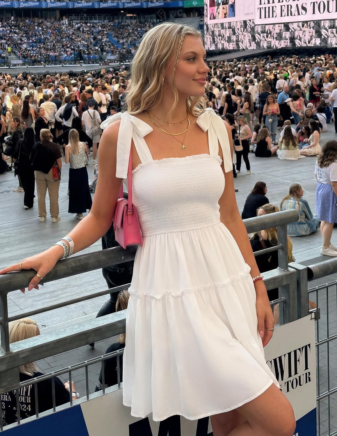 This ZESICA mini dress features a square neckline, adjustable straps, and a ruffled hem - perfect for summer parties, the beach, or everyday wear.