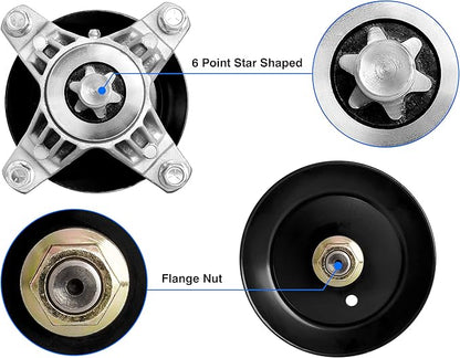 Replacement 918-06980 Spindle Fits for Cub Cad et 50" Deck Mower - Spindle Assembly Compatible with Troy Bilt Super Bronco 50 Mustang 50 ZTR, Cad RZT LX 50 Mower, with Grease Fitting,Replace 618-06980