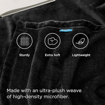 Bedsure Fleece Blankets King Size Black - Bed Blanket Soft Lightweight Plush Cozy Fuzzy Luxury Microfiber, 108x90 inches