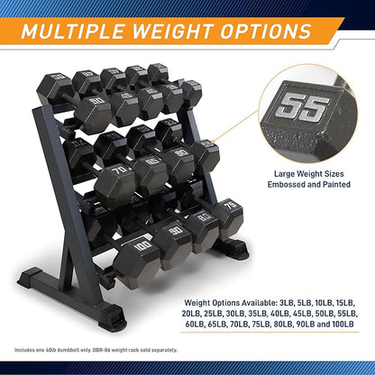 Marcy Cast Iron Hex Dumbbells Collection - Available size 40 lb, SOLD INDIVIDUALLY