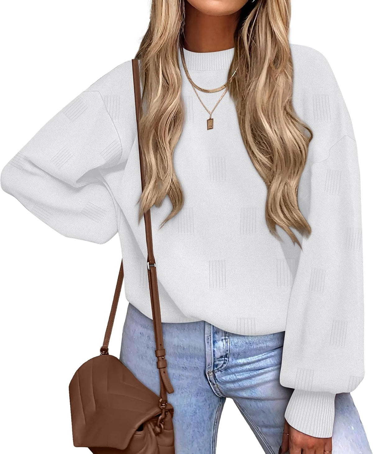 XIEERDUO Womens Sweaters Pullover Knit Sweater Turtleneck Long Sleeve Shirts Fall Fashion