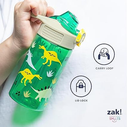 Zak Designs Disney and Pixar Inside Out 2 Sage Water Bottle For School or Travel, 25oz Durable Plastic Water Bottle With Straw, Handle, and Leak-Proof, Pop-Up Spout Cover (Emotions)