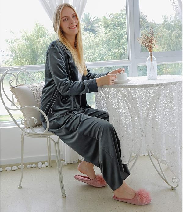 Super soft velvet slippers with memory foam cushioning for all-day comfort and warmth at home.