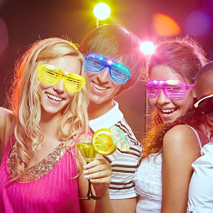 15 Pack Light Up Glasses 5 Colors LED Glasses Glow in The Dark Party Supplies for Kids Adults 80s Shutter Shades Neon Party Favors