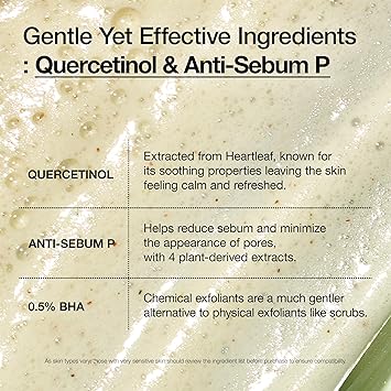 ANUA Heartleaf Quercetinol Pore Deep Cleansing Foam, Facial Cleanser, for Double Cleansing, BHA, Hyaluronic Acid, Glycerin, Face Wash, Blackhead Remover, Korean Skincare (150ml5.07 fl.oz.)