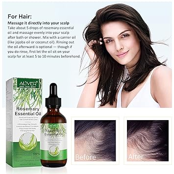 NIFEISHI Rosemary Oil for Hair Growth, 100 Pure Organic Rosemary Oil for Eyebrow and Eyelash, Nourishes The Scalp, Improves Blood Circulation,Rid of Itchy  Dry Scalp, Hair Care Oil 60ml