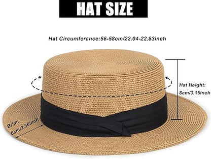 Womens Beach-Sun-Straw-Hat - Travel Wide Brim Fedora Straw Beach Hat Panama Summer Hat