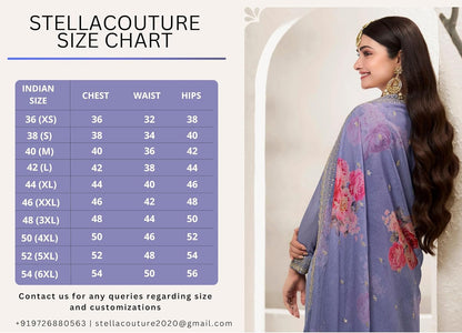 XS STELLACOUTURE indian ready to wear lehenga choli for women flared party night with stitched blouse 8328-U