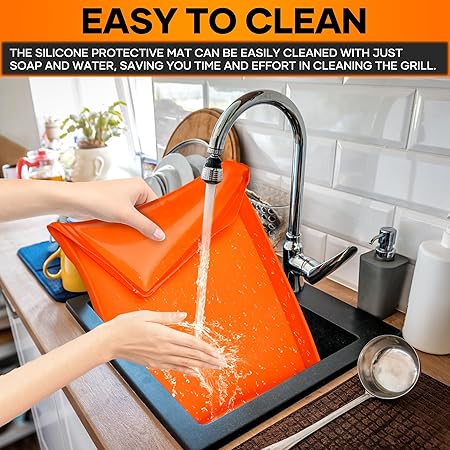 Silicone Griddle Mat,Silicone Griddle Mat Cover, Heavy Duty Food Grade Grill Cover, All Season Cooking Protective Cover, Protect Your Grill from Debris, Dust and Rust (Full-Edge, 36inch)