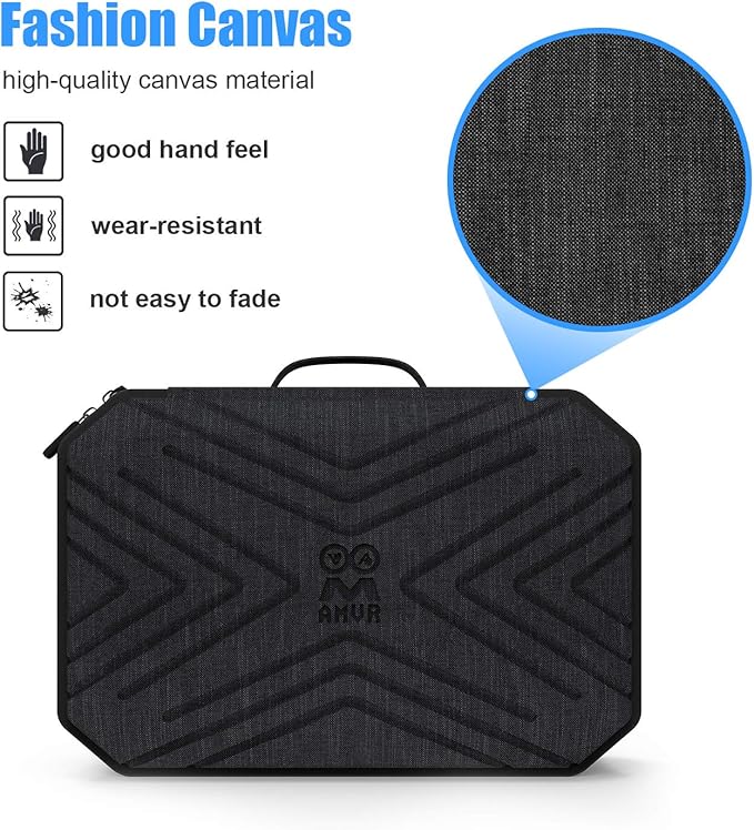 AMVR Carrying Case for Oculus Quest 2 - Protective Box Fit Meta Quest2 Headset With Head Strap, Pair Controllers, Charger Accessories Storing Travel Case, Adjustable Shoulder Strap (Large)
