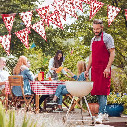 Boao 5 Pcs Crawfish Boil Party Decorations Crawfish Pennant Banner 49ft Shrimp Boil Pennant Flags Red Plaid Hanging Banner for Birthday Lobster Mardi Gras Summer Shrimp Party Supplies(box damaged)