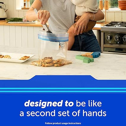 Ziploc Quart Food Storage Freezer Bags, Stay Open Design with Stand-Up Bottom, Easy to Fill, 100 Count