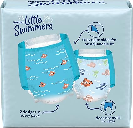 Swim Diapers Size 3, Huggies Little Swimmers Disposable Swimming Diapers, Small, 20 Ct