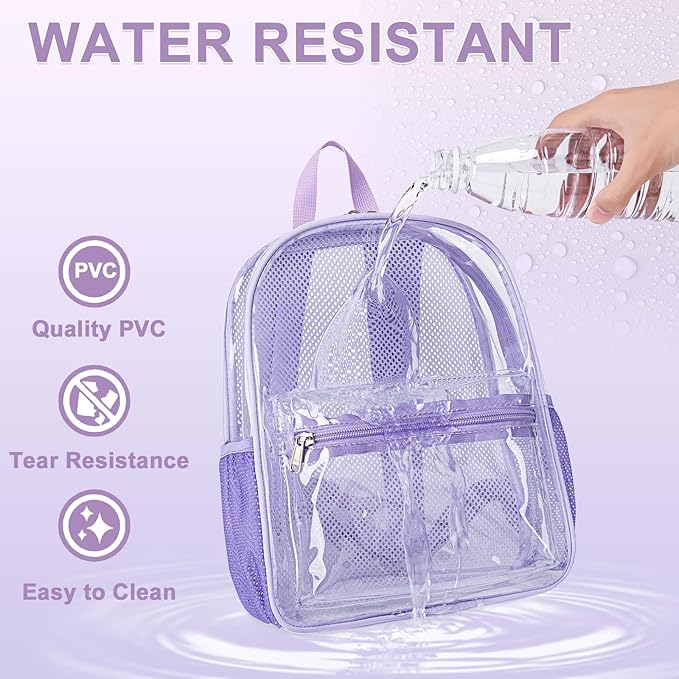CAMTOP Clear Backpack for Stadium Events Approved 12x6x12 Small Clear Bag Mini Backpacks Purse for festival Concert Work