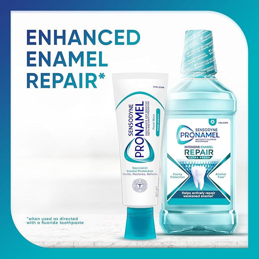 Sensodyne Pronamel Fresh Breath Enamel Toothpaste for Sensitive Teeth and Cavity Protection, Fresh Wave - 4 oz