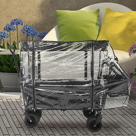 Happyyami Waterproof Wagon Canopy Universal Rainproof Cover for Handcart Garden Cart Stroller Canopy Attachment