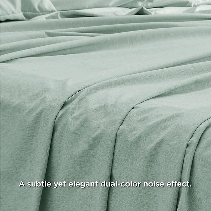 Bedsure Full Size Bed Sheets - 4 Pieces, Soft  Cooling Full Sheets, Luxury Cationic Dyed, Deep Pockets  Easy-Fit, Breathable  Wrinkle Free, Sage Green