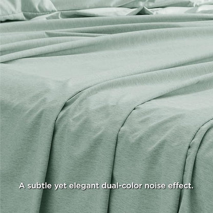 Bedsure Full Size Bed Sheets - 4 Pieces, Soft  Cooling Full Sheets, Luxury Cationic Dyed, Deep Pockets  Easy-Fit, Breathable  Wrinkle Free, Sage Green
