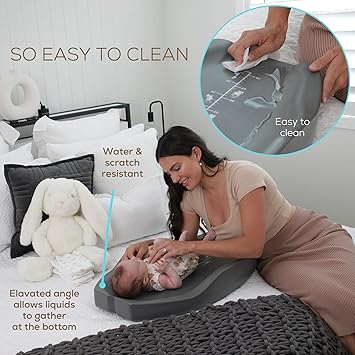 Apricity Baby Changing Pod- Grey - Waterproof Non-Slip Changing Pad Easy-to-Clean Diaper Changing Station for Dresser Tops Large Portable Wiapeable Changing Pad for Newborns to Toddlers Diaper Changer