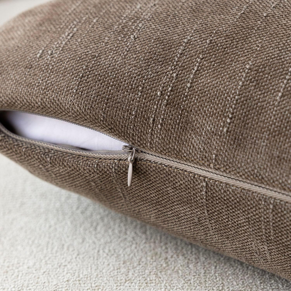 Foindtower Pack of 2 Soft Textured Chenille Throw Decorative Pillow Covers Square Accent Solid Cushion Cover Cozy Farmhouse Pillow Case with Zipper for Couch Sofa Bedroom Living Room 24x24 Inch, Taupe