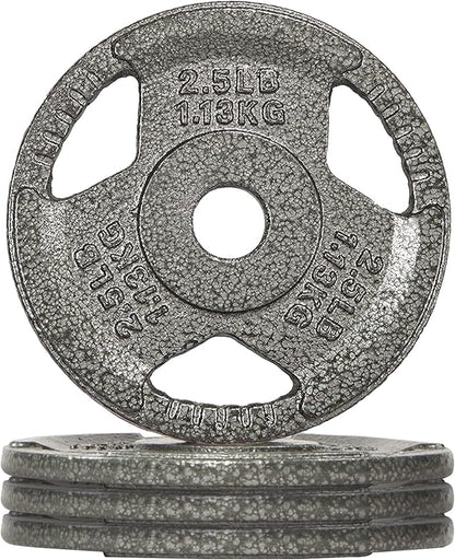 Fitvids Cast Iron 1-Inch Standard Weight Plate for Strength Training & Weightlifting, Multiple Weights Available