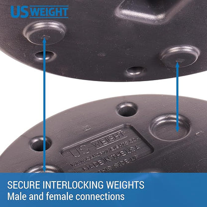 US Weight 20 Pound Canopy Weight Set of 4 with No-Pinch Design - Easy Installation and Removal to Secure Tents, Canopies, and Umbrellas at Outdoor Events