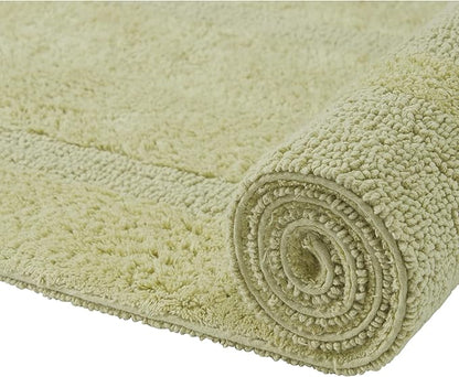 Better Trends 20" x 60" Runner Bath Room Rug 100 Cotton Extra Soft Water Absorbent Reversible, Washable Luxury Long Mat for Bath Room Floor, Tub, Laundry Room Oeko-Tex Certified Sage Lux Collection