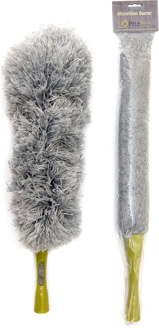 DOCA High Reach Feather Duster with Extension Pole - Head Only - No Pole Ft (6+ Ft Reach) - Feather Dusters for Cleaning