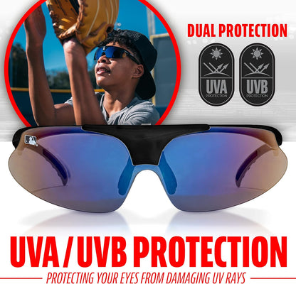 These lightweight, durable sunglasses with UV protection are perfect for baseball, softball, and other outdoor sports.