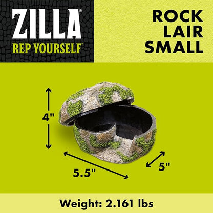 Zilla Rock Lair, Naturalistic Hide, Supports Shedding and Egg-Laying, Retains Humidity, Ideal for Snakes and Lizard, Small