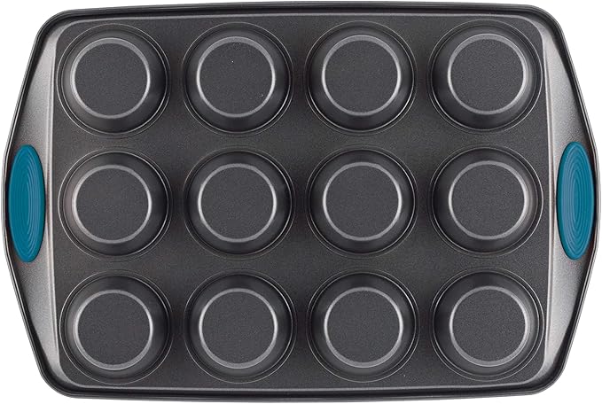Gorilla Grip Nonstick Bakeware 12-Cup Muffin Tin With Grips / Nonstick Cupcake Tin With Grips - 12 Cup, Gray