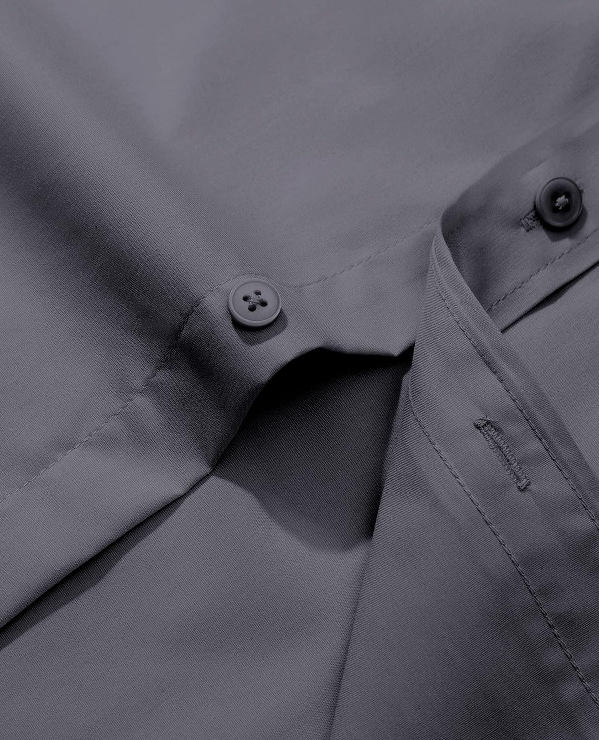 Men's Dress Shirt Regular Fit Stretch Stain Shield Long Sleeve Solid Business Wedding Button Down Shirts