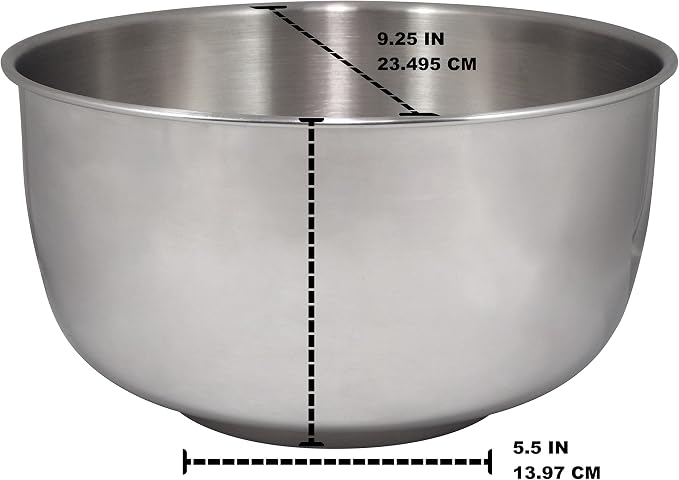 Mian 4 Quart Stainless Steel Bowl Compatible with many Sunbeam Mixmaster & Oster Mixers